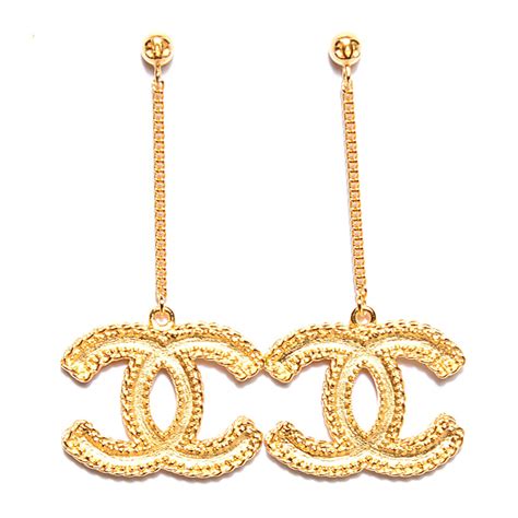 chanel gold earings|cheap gold chanel earrings.